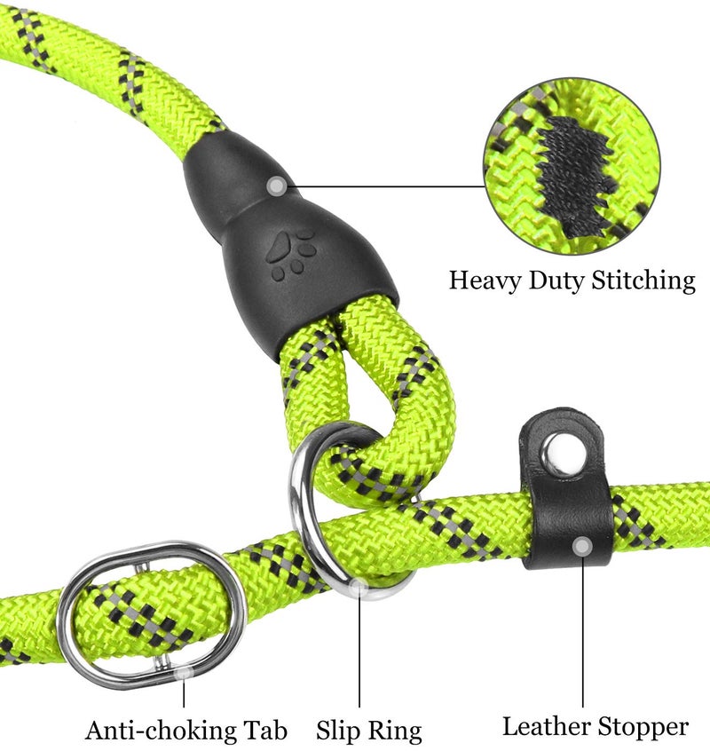 TagME Slip Leads for Dogs, 6 FT Heavy Duty Slip Leash with Padded Handle, Strong Rope No Pull Pet Training Leash for Small Dogs,Green - Image 4
